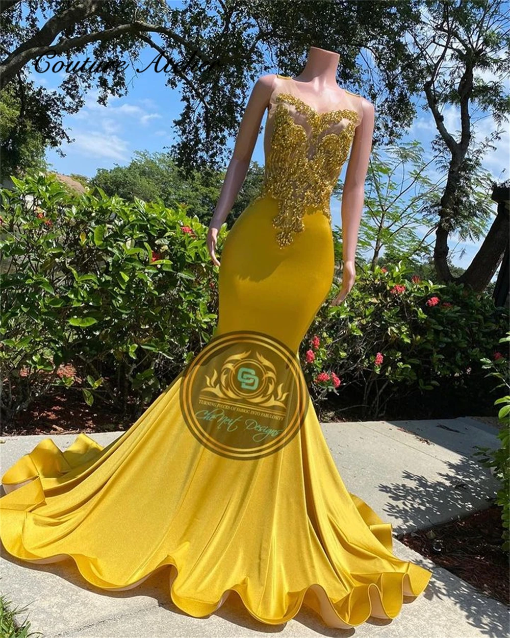 

Nice Golden Rhinestones Prom Dresses 2027 Black Girls Crystals Birthday Party Dress Mermaid African Evening Gown Customized