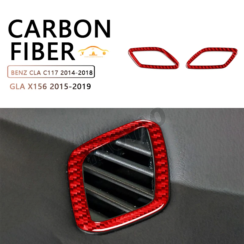 

Carbon Fiber Dashboard Air Condition Outlet Decor Cover Trim For Mercedes Benz A Class W176 CLA C117 GLA X156 2013-2018