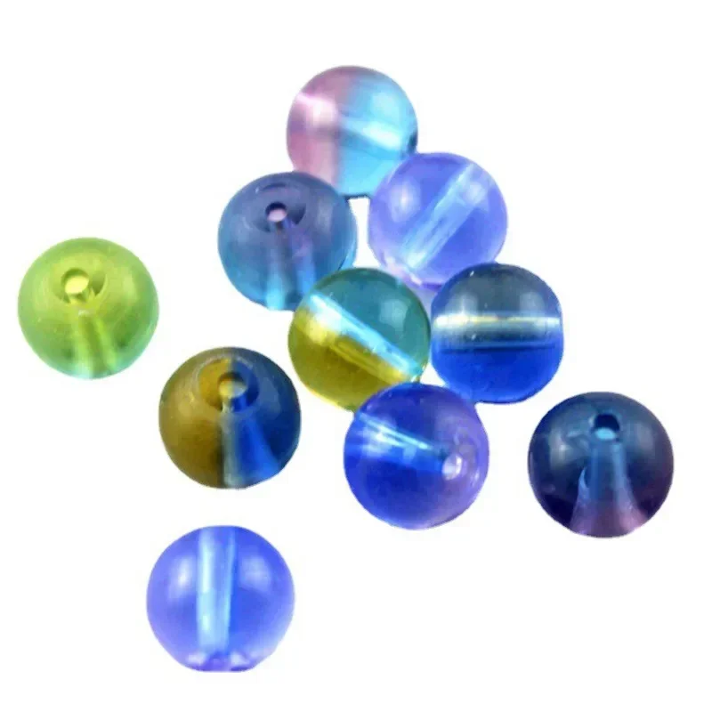 Ancient glass beads Colorful glass Buddha beads Round beads DIY handmade jewelry Bracelet Necklace