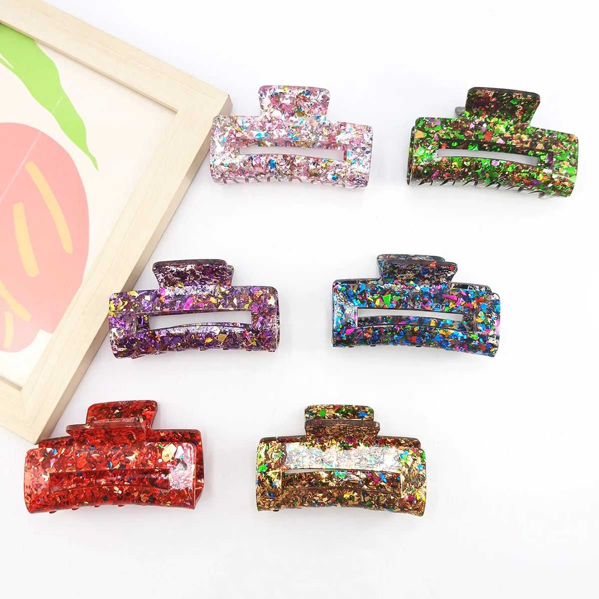 1/3/6 قطعة النساء الترتر مشبك شعر صعبة الملونة البلاستيك مشبك شعر حجم كبير مشابك الشعر كراب دبوس الشعر إكسسوارات الشعر فتاة هدية