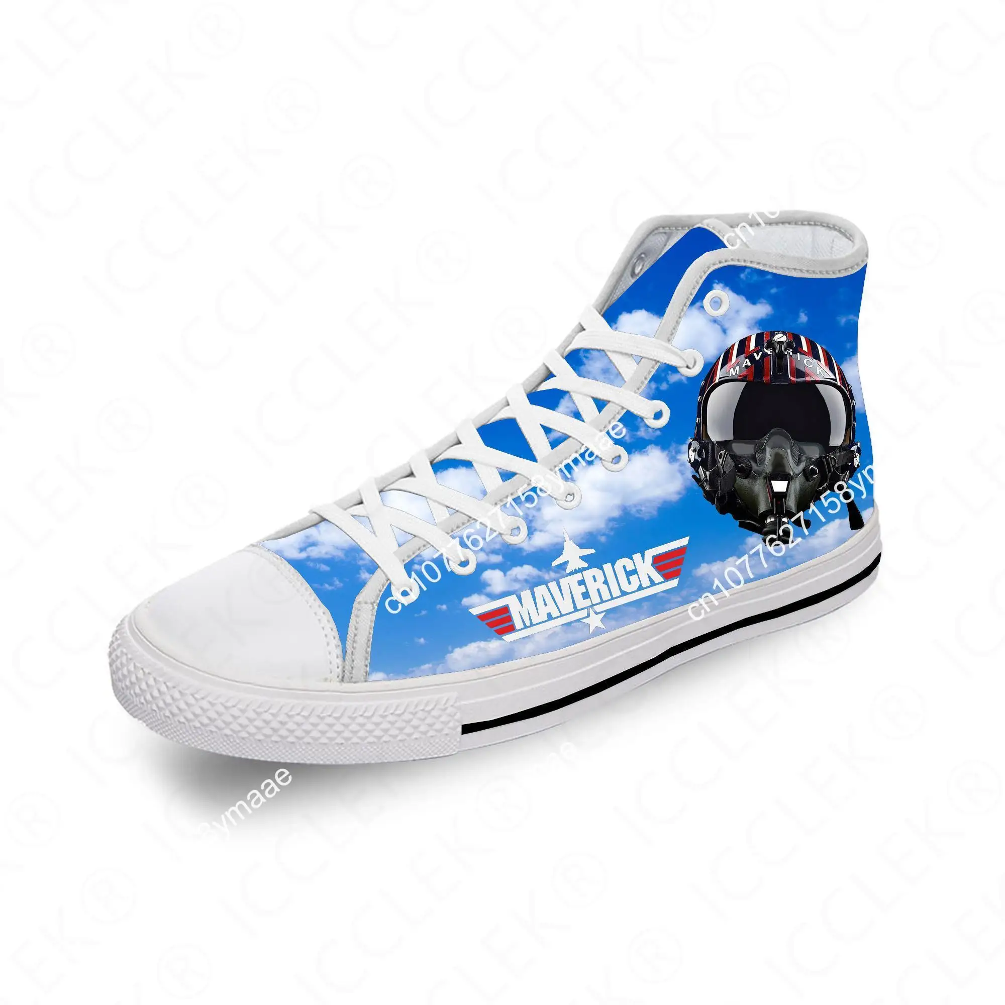 Top Gun Maverick High Top Sneakers Mens Womens Teenager Casual Shoes Canvas Running Shoes 3D Print Breathable Lightweight shoe
