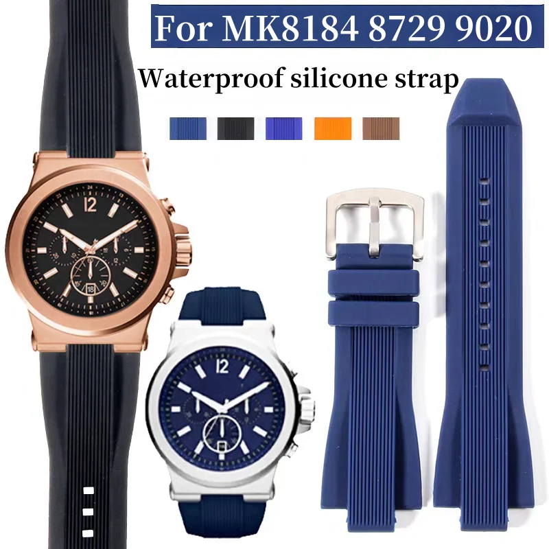 29x13mm pulseira de relógio de silicone para michael kors pulseira mk 8184 8729 9020 mk8152 mk9020 9026 8296 8445 pulseira masculina laranja azul