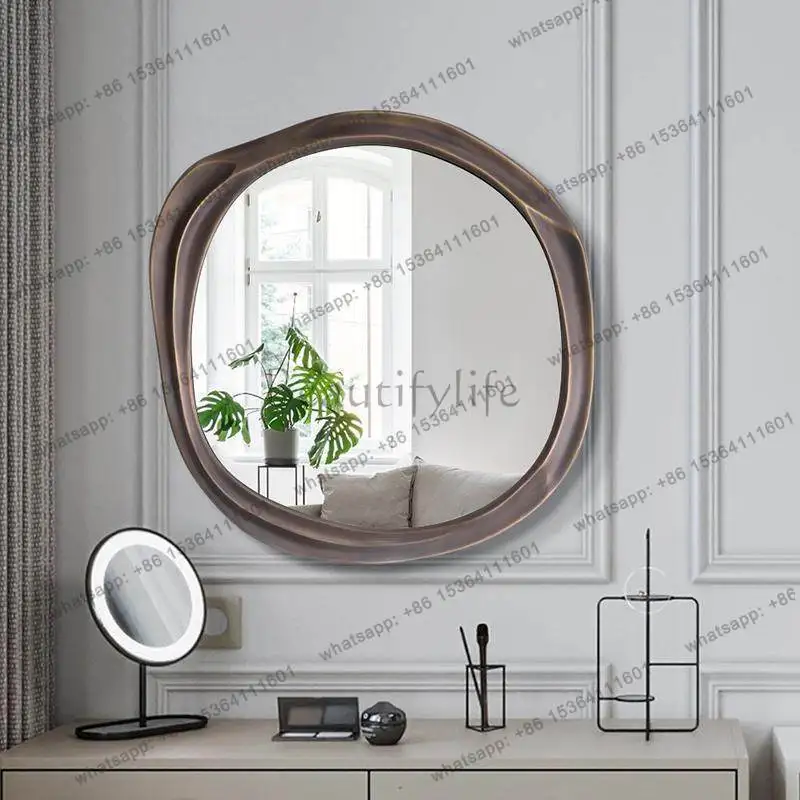 French makeup mirror household master bedroom dresser wall-mounted special-shaped bathroom mirror