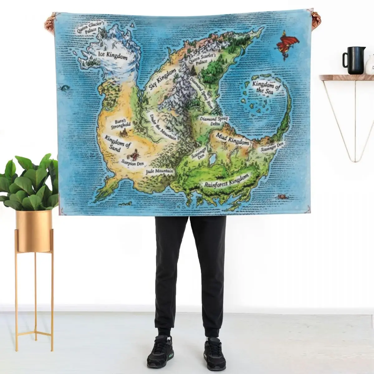 

WOF Maps Throw Blanket Reusable Durable Soft Blanket for All Seasons