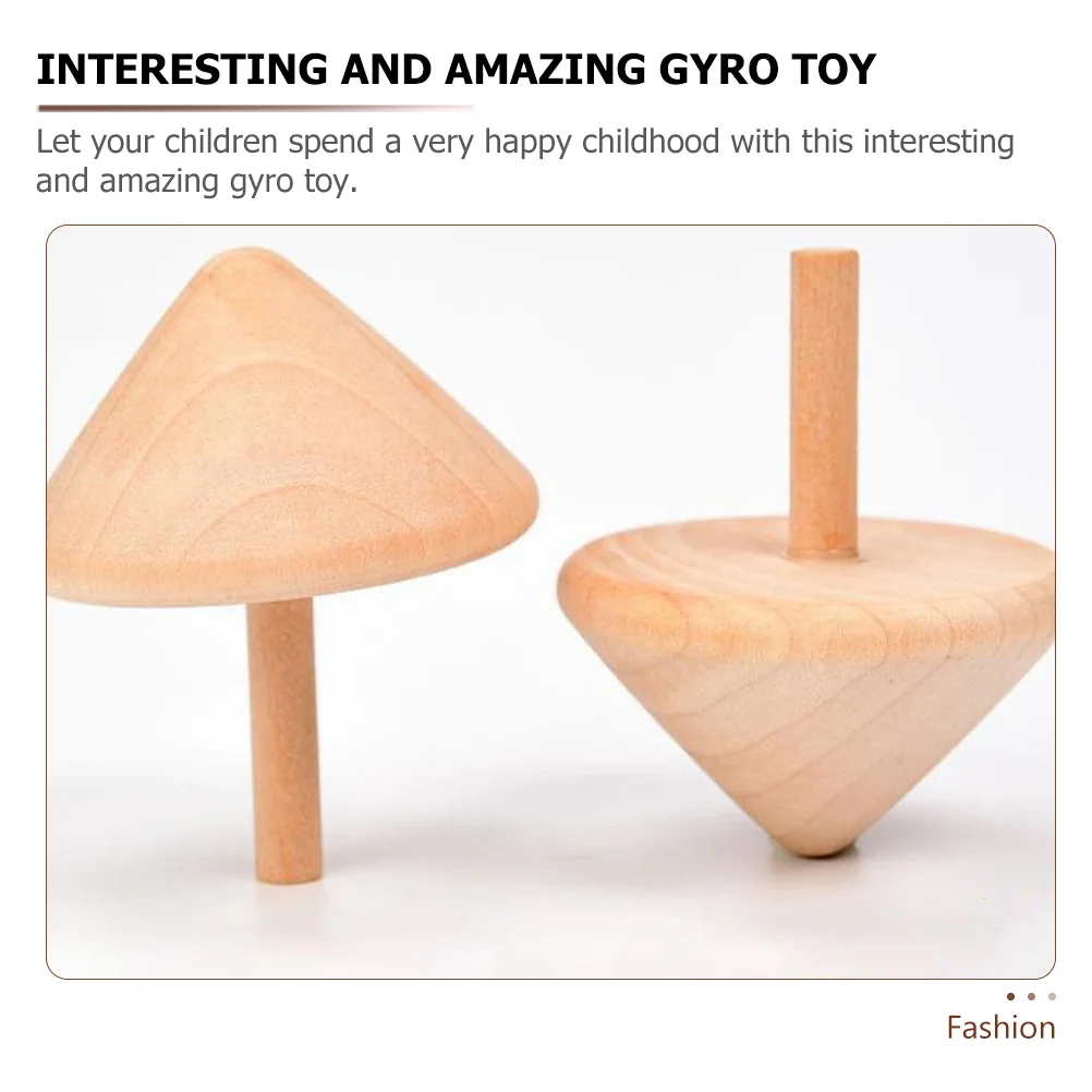 4 Pcs Wooden Spinning Top Outdoor Toys Kids Playset Gyro Puzzle Playthings Tops Wear-resistant Children Accessory Funny