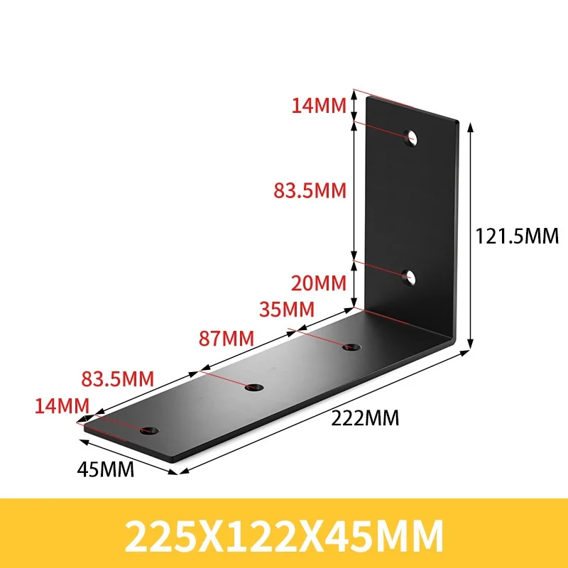 Boîte décorative en fer noir, support de Code d'angle, connecteur de carte, support à angle droit en forme de L, support d'angle à 90 degrés