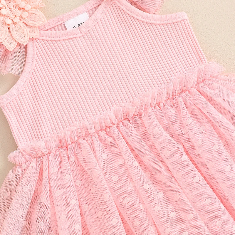 Summer Infant Baby Clothing Girls Rompers Dress Casual Mesh Patchwork Ruffles Ribbed Romper Playsuit Jumpsuit Newborn Clothes