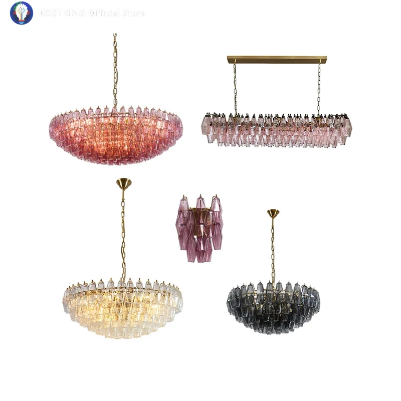 

Art Deco Murano Glass Dimmable LED 2026 Chandelier Lustre Hanging Lamps Suspension Luminaire Lampen For Foyer Dinning Room