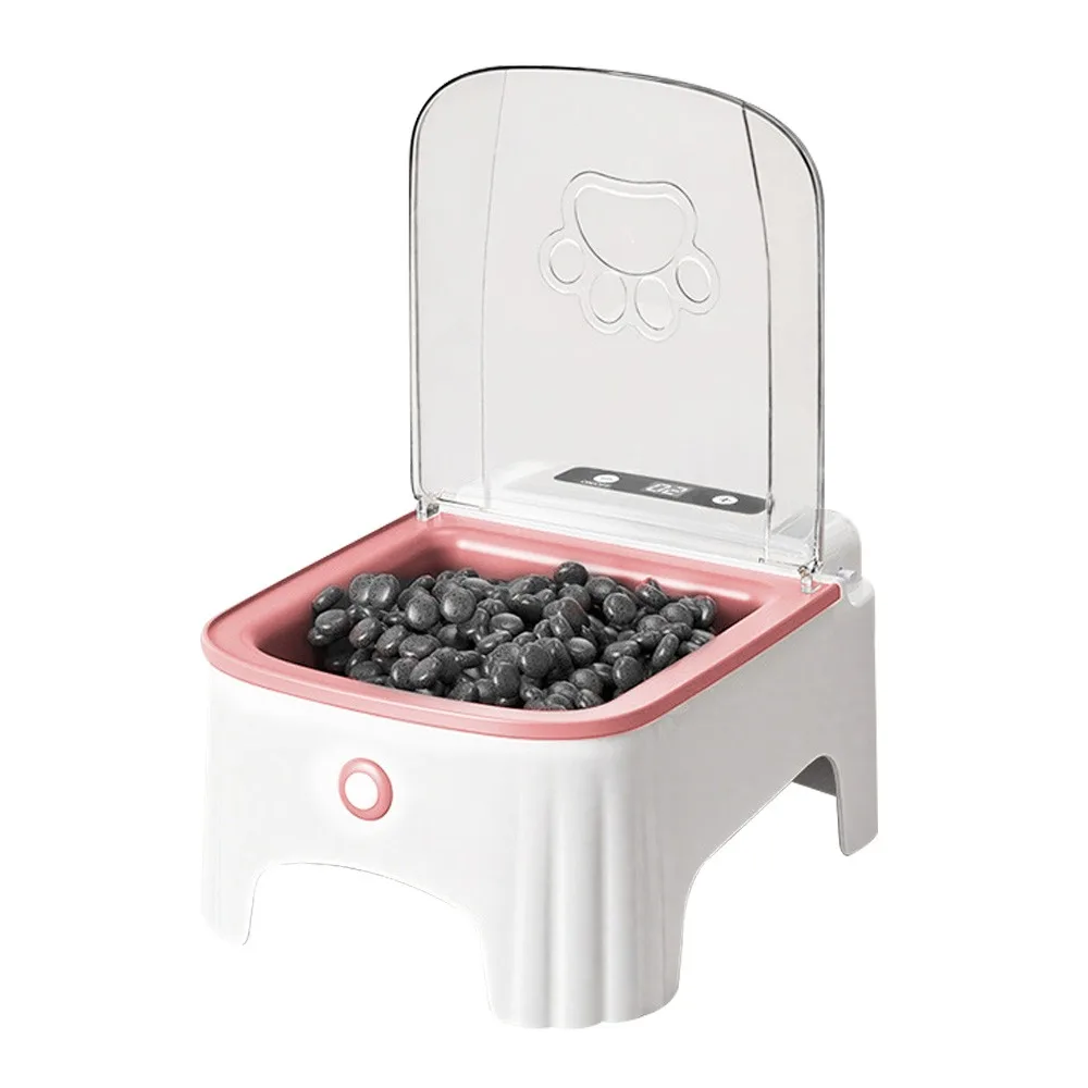 Automatic Lid Opener Smart Cat Food Bowl Timer Feeder Dust-proof Dog Bowls Large Capacity Induction Freshness Preservation