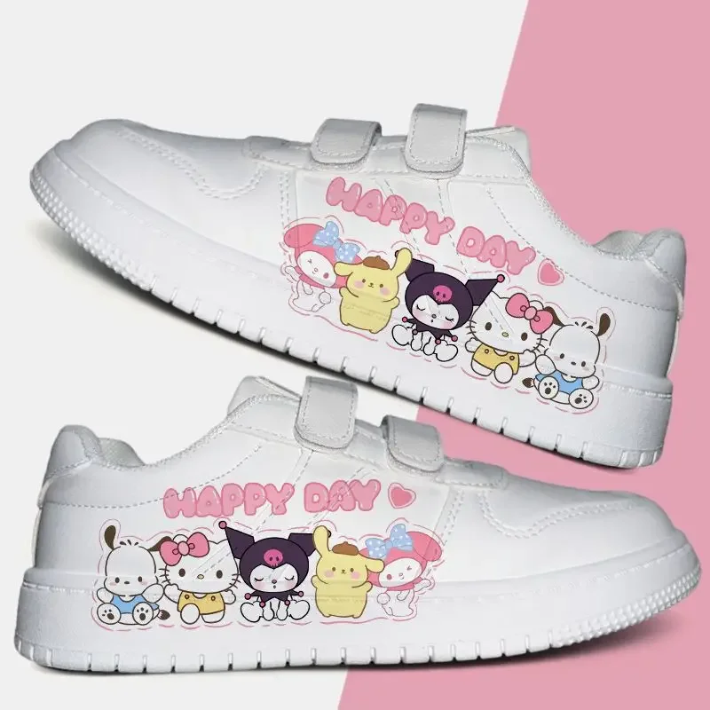 New Cosplay Anime Hello Kitty Sneakers per bambini Cute Cartoon Student scarpe Casual scarpe da passeggio con fascia magica a basso stato da donna