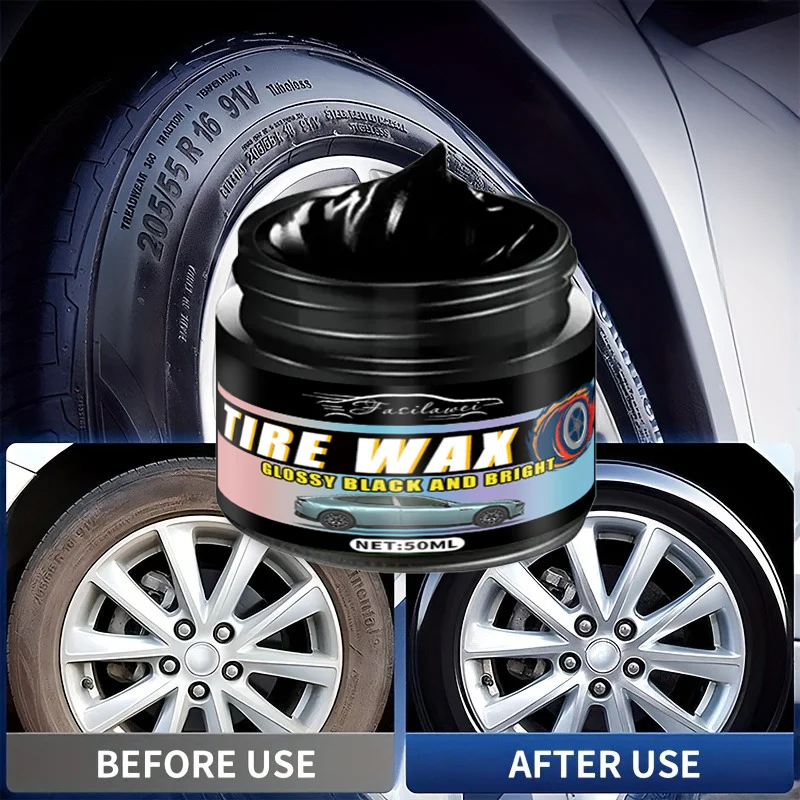 50g Special Car Tire Repair Wax, Black Polishing Agent, Long-Lasting, Wear-Resistant, Anti-Aging Polishing Paste - Suitable for