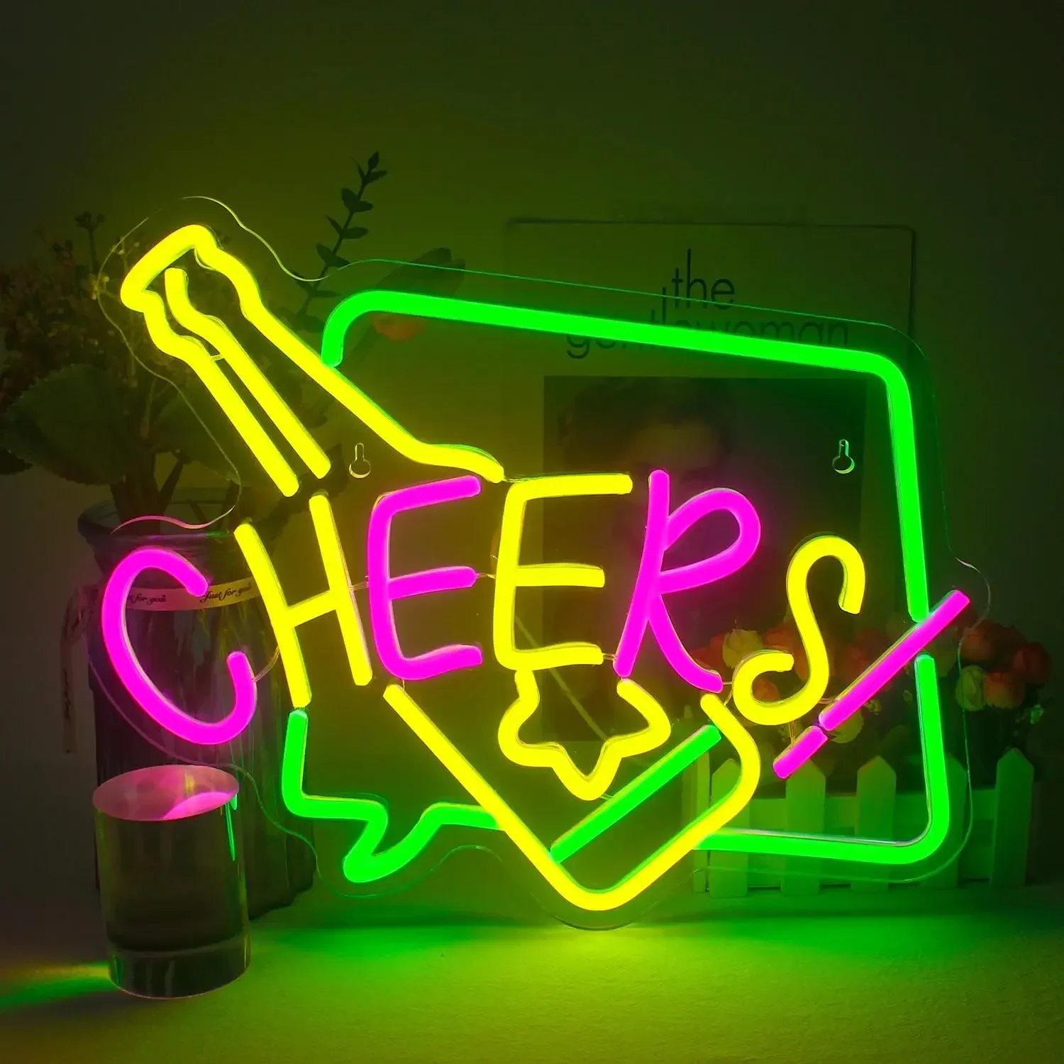 

Cheers Neon Sign USB Powered LED Neon Light Wall Decor for Bars Pub Club Restaurants Shops Nightclubs Party Gift for Friend