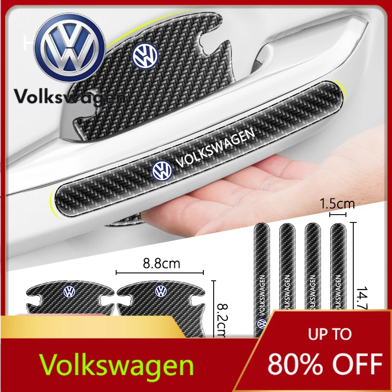 

Защитная пленка из углеродного волокна для дверных ручек Volkswagen VW, наклейки-декали для защиты от царапин для Volkswagen VW G
