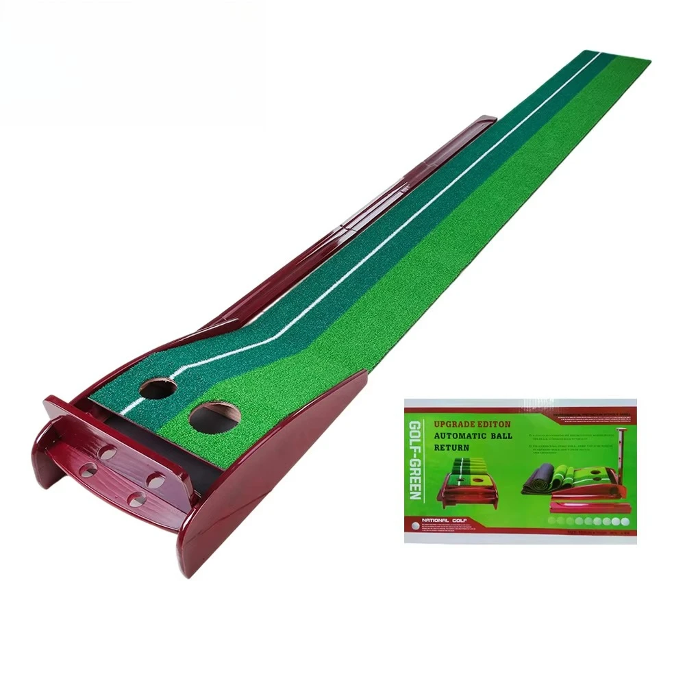 Wood Indoor Artificial Grass Turf Training Putting Green Mat 3M Green