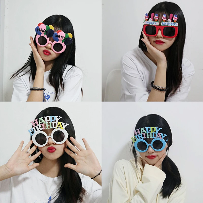 Multi Style Creative Glasses Happy Birthday Sunglasses Funny Party Props For Home Party Decoration Supplies