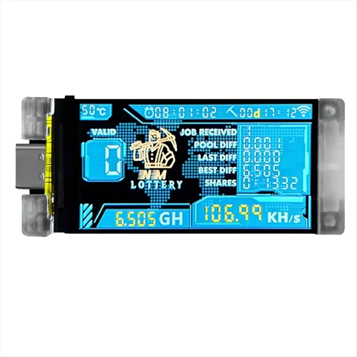 AA80 Bitco Miner BTC Crypto Solo Lottery 117KH/S Heltec Vision Master T190 Consumption WiFi Connection