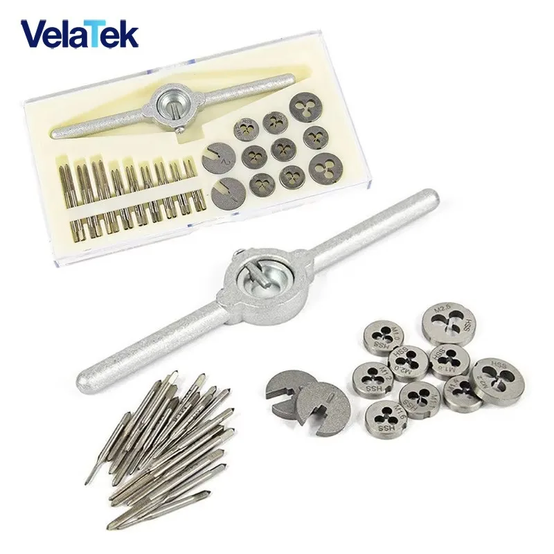 31Pcs Mini HSS Metric Thread Plugs Taps Dies Wrench Handle Set M1-M2.5 Screw