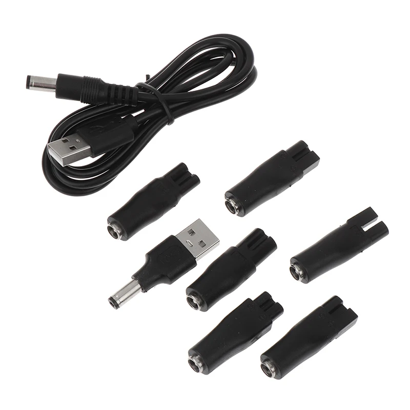 8pcs/Set Power Cord 5V Replacement Charger USB Adapter for All Kinds of Electric Hair Clippers