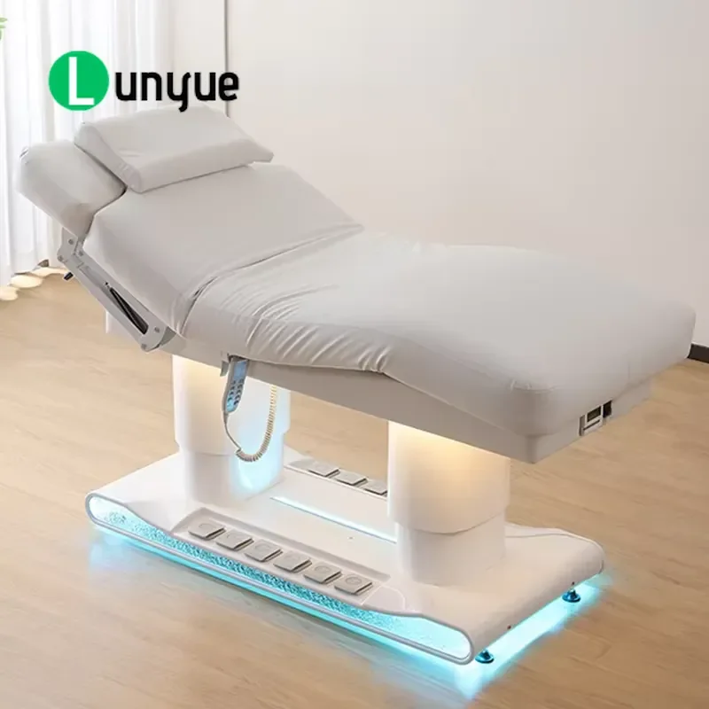 Commercial Electric Beauty Bed 4 Motor Heated Memory Foam Spa Clinic Wholesale Adjustable Treatment Table Comfortable