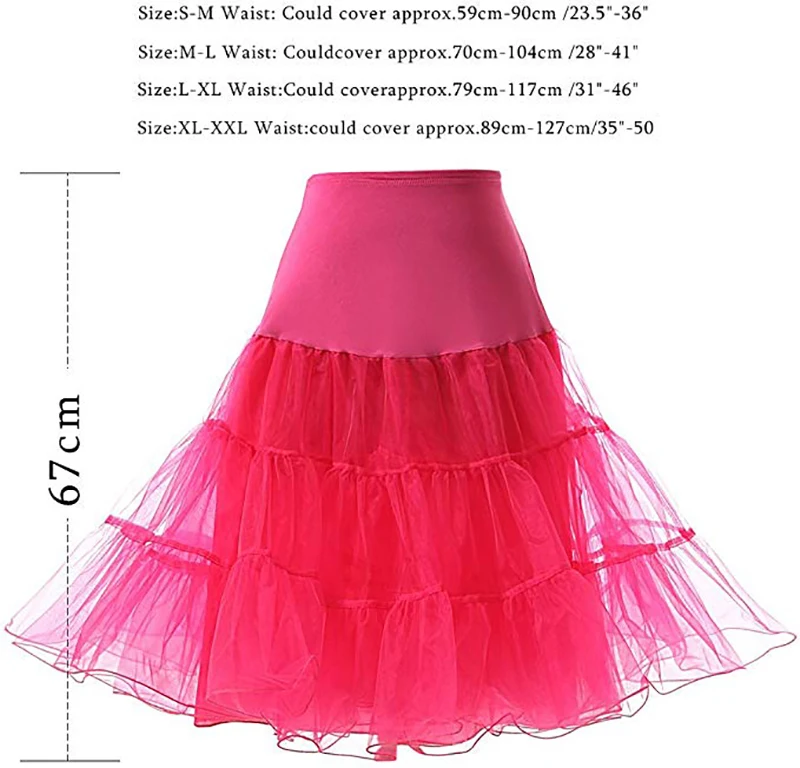 สั้น Tutu Petticoat Crinoline 50s Swing Vintage Tutu 26 "Retro กระโปรง Petticoat แฟนซีสุทธิ Rockabilly