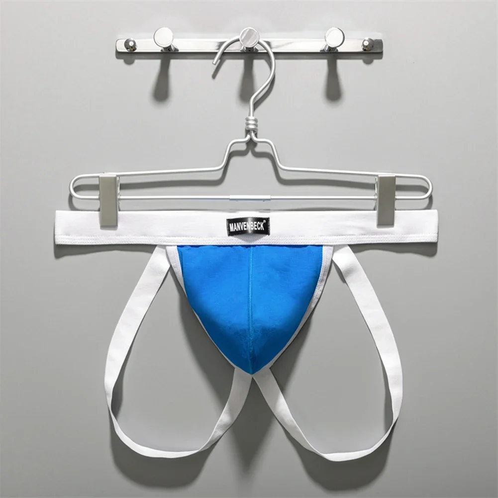 

Sexy Jock Straps Mens Cotton Thongs Underwear Low Waist G-String Sleep Bottoms Daily Knickers Male Pouch Solid Open Butt T-Back
