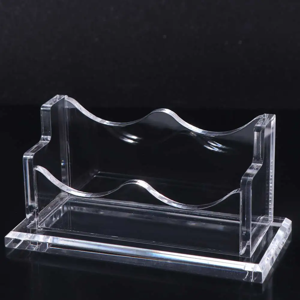 حامل بطاقة عمل من الأكريليك الشفاف، حامل عرض مكتبي سميك أنيق، رف تخزين منظم من الأكريليك عالي السعة #3