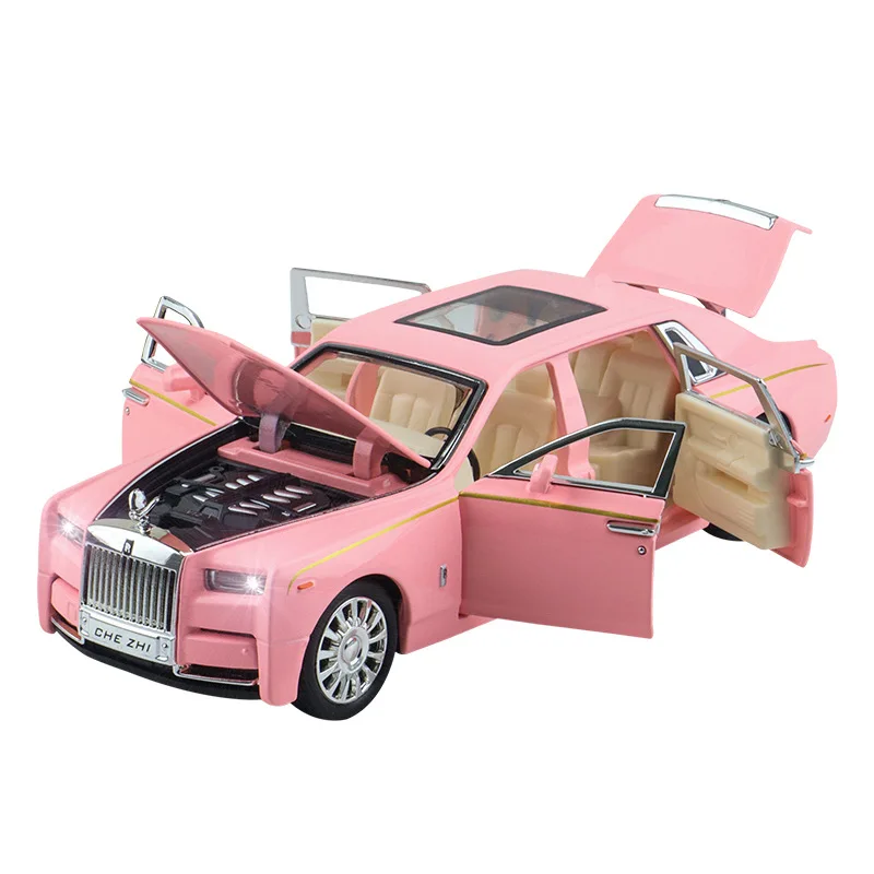 1:32 Phantom Alloy Luxy Model Car Metal Diecast Vehicle Simulation Sound and Light Pull Back Car Model Toys