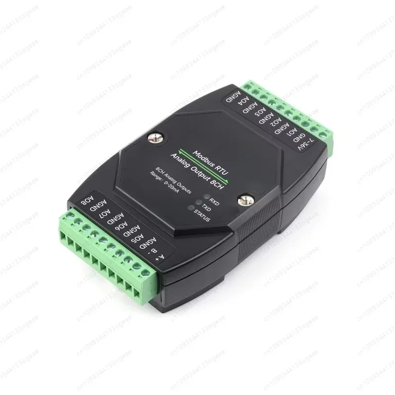 Industrial 8-Ch Analog Output Module, 12-bit DA Conversion, Supports 8-ch Simultaneous Voltage or Current Output, DC 7~36V