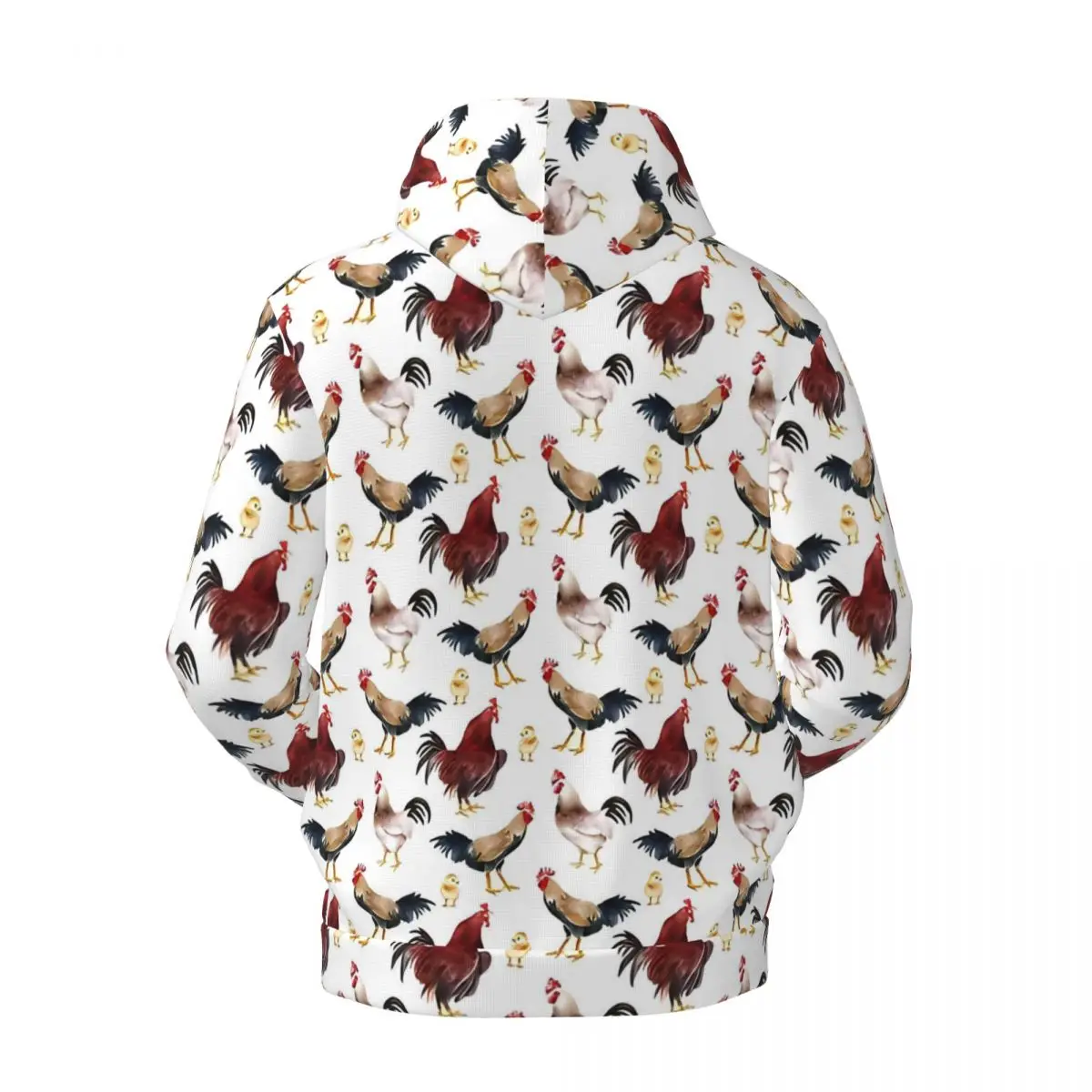 Rustic Chickens Streetwear Hoodies Autumn Animal Pullover Hoodie Male Oversized Street Fashion Velvet Warm Hooded Sweatshirts