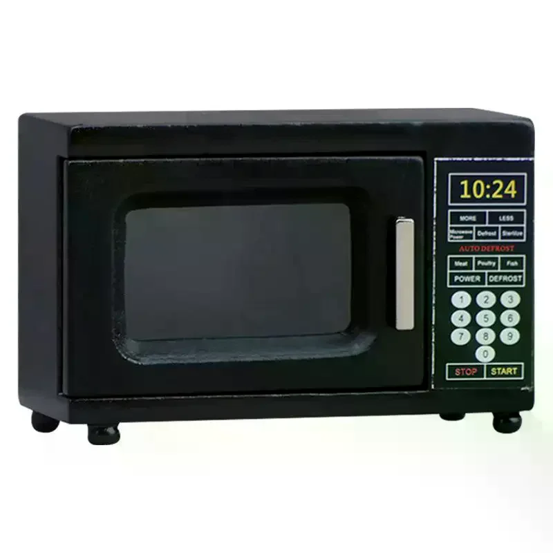 1:12 Puppenhaus Miniatur Schwarz Mikrowelle Möbel Home Modell Dekor Spielzeug Puppenhaus Zubehör