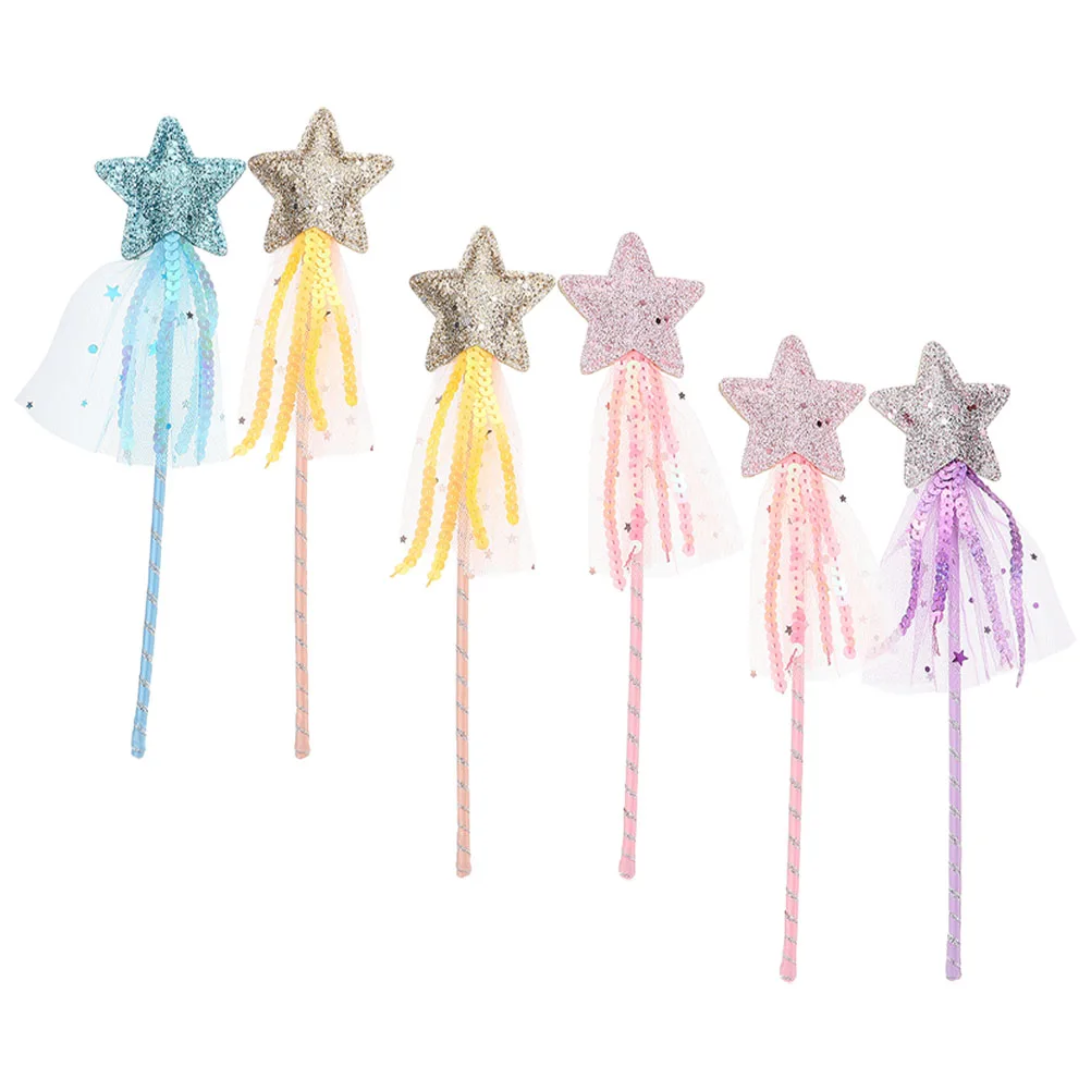 

6 Pcs Fairy Pink 2 Purple 1 Gold 2 Blue 1 Portable H held Stage Props Birthday Party Favors cosplay Accessories Girls