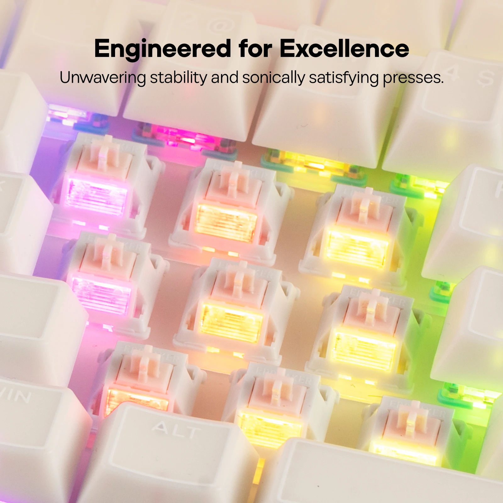 35 sztuk EPOMAKER Cream Marble Linear Switch Set 47gf 5-Pin Pre-Lubed LY Stem Creamy Switches Kompatybilne z klawiszami MX do mechanicznych klawiatur gamingowych — zdjęcie produktu 5