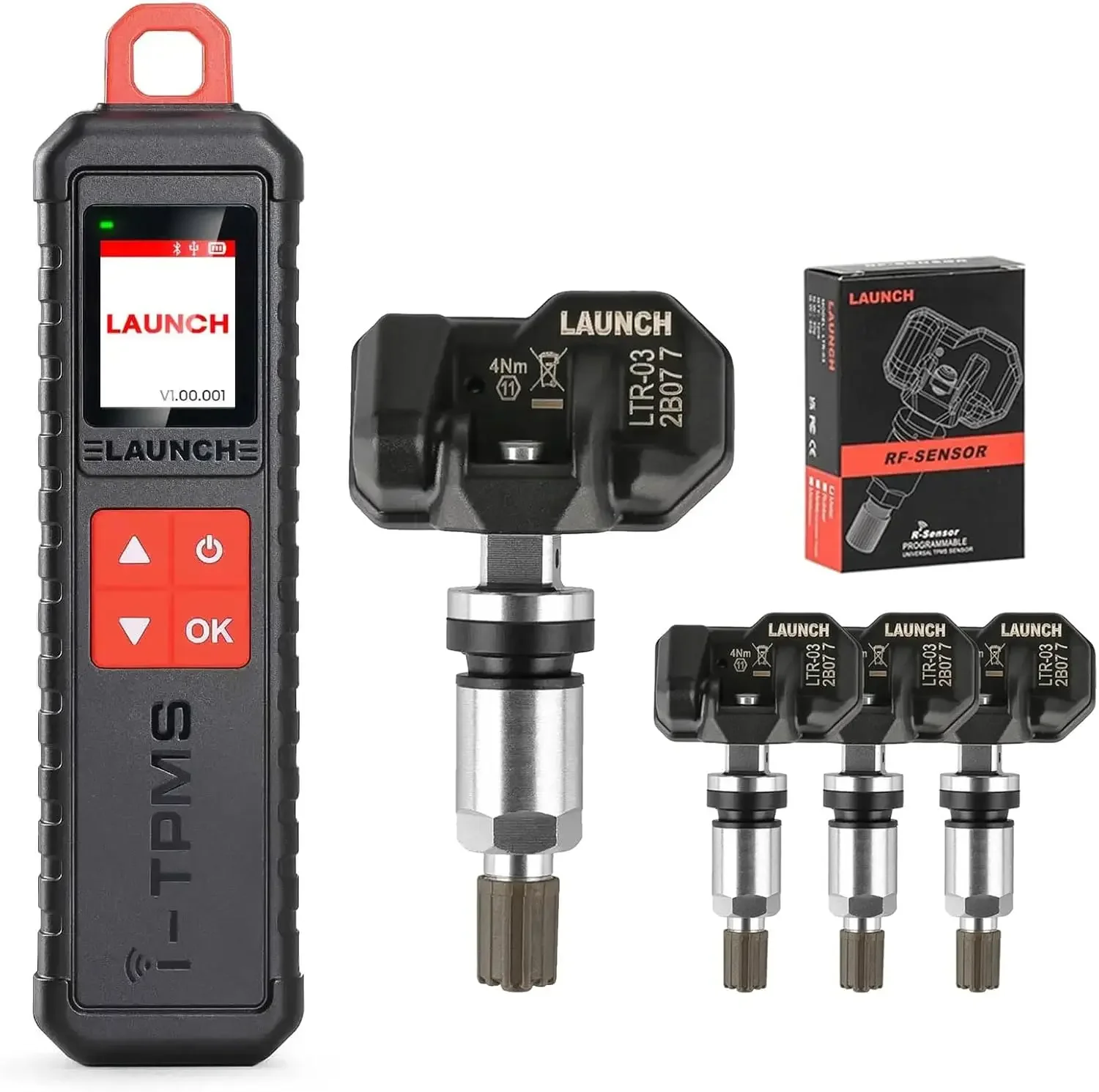 Launch X431 ITPMS Tool With 4 Dual Frequency Programmable LTR-03 RF-Sensors Tire Pressure Monitor System RF Dual Frequency