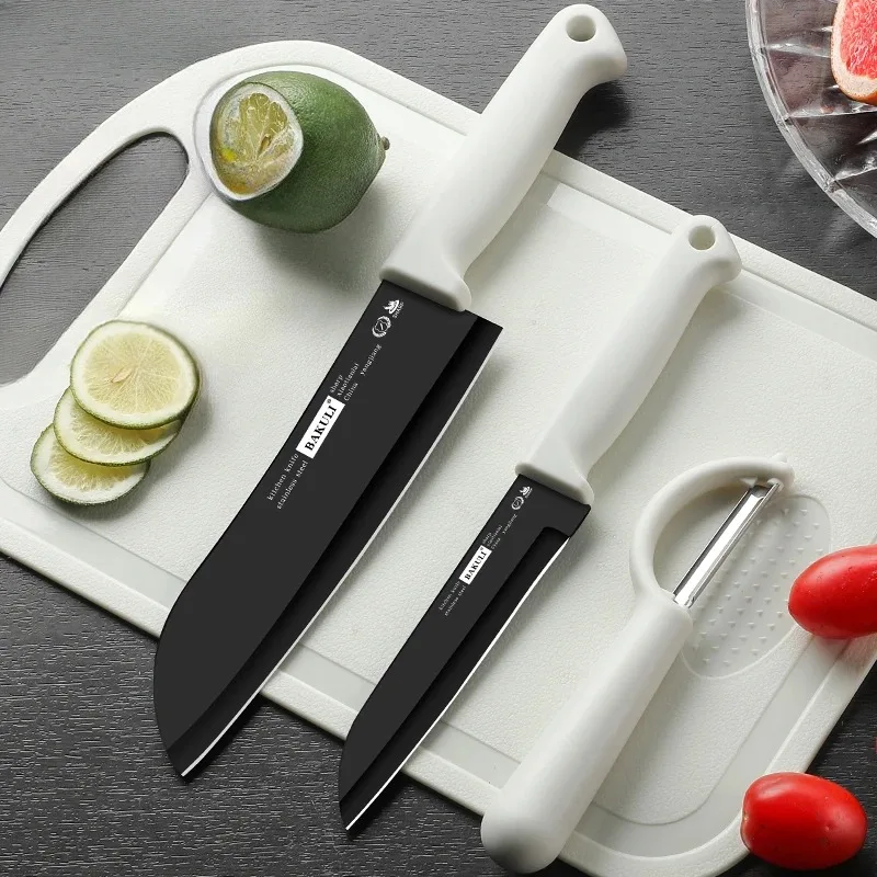 New Anti-Bacterial Kitchen Knife Set with Cutting Board - Professional Fruit & Melon Peeler Chef Tools for Home Cooking