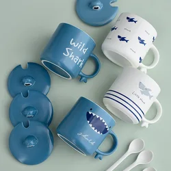 New Style Shark Ceramic Cup Breakfast Mug Beer Ceramic and Pottery Cup for Tea Cups Original Mugs Coffee Cups Go