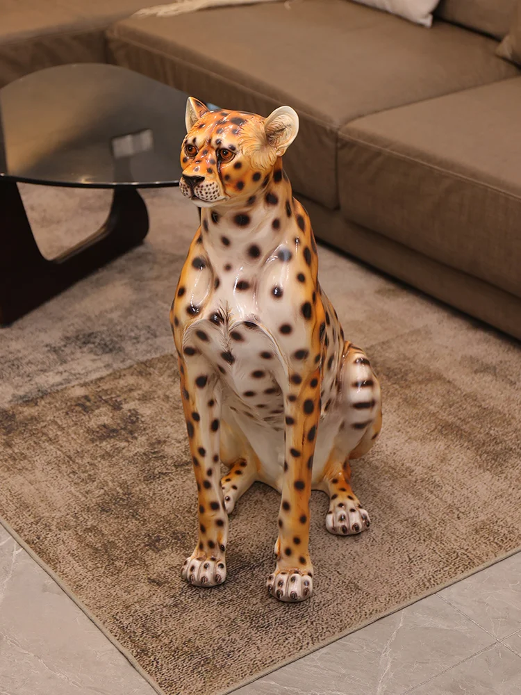 Home Decor Leopard Statue Gardens Ornament Creative Courtyards Decorative Simulated Animal Sculpture Housewarming Opening Gift