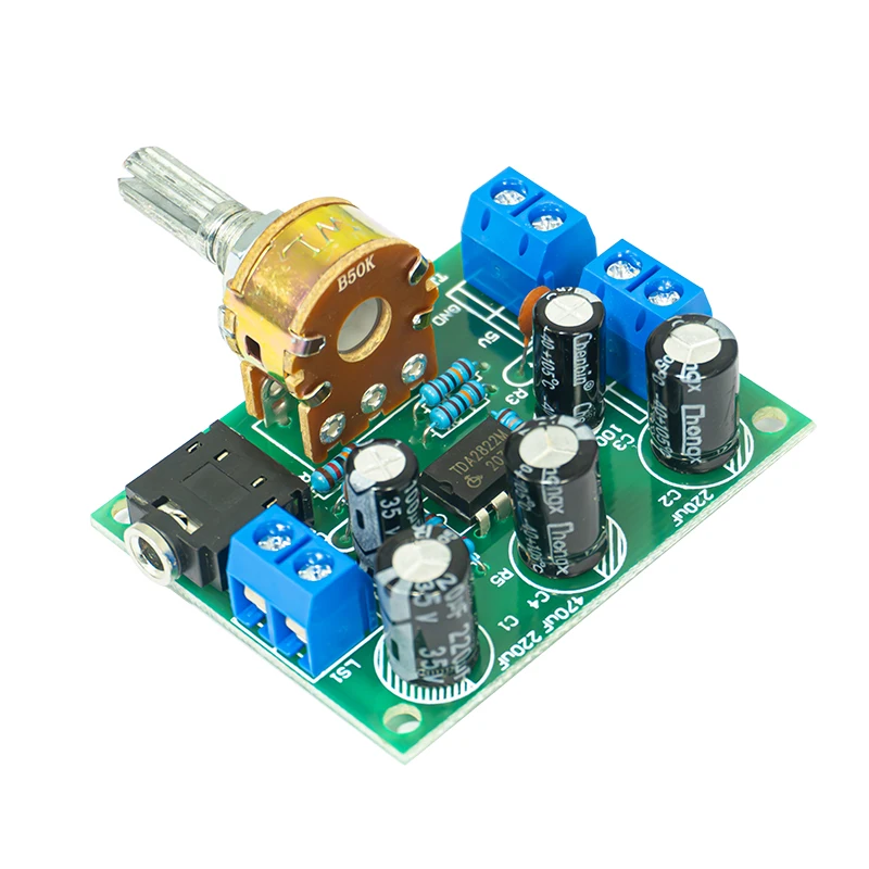 TDA2822 Dual Channel Amplifier Board Kit Practical Training Electronic Production Soldering Circuit Board Spare Parts