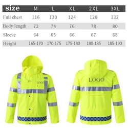 Men's Work Wear Jacket Reflective Raincoat Jacket High Visibility Working Jacket Traffic Warning Coat Waterproof Size M-3XL