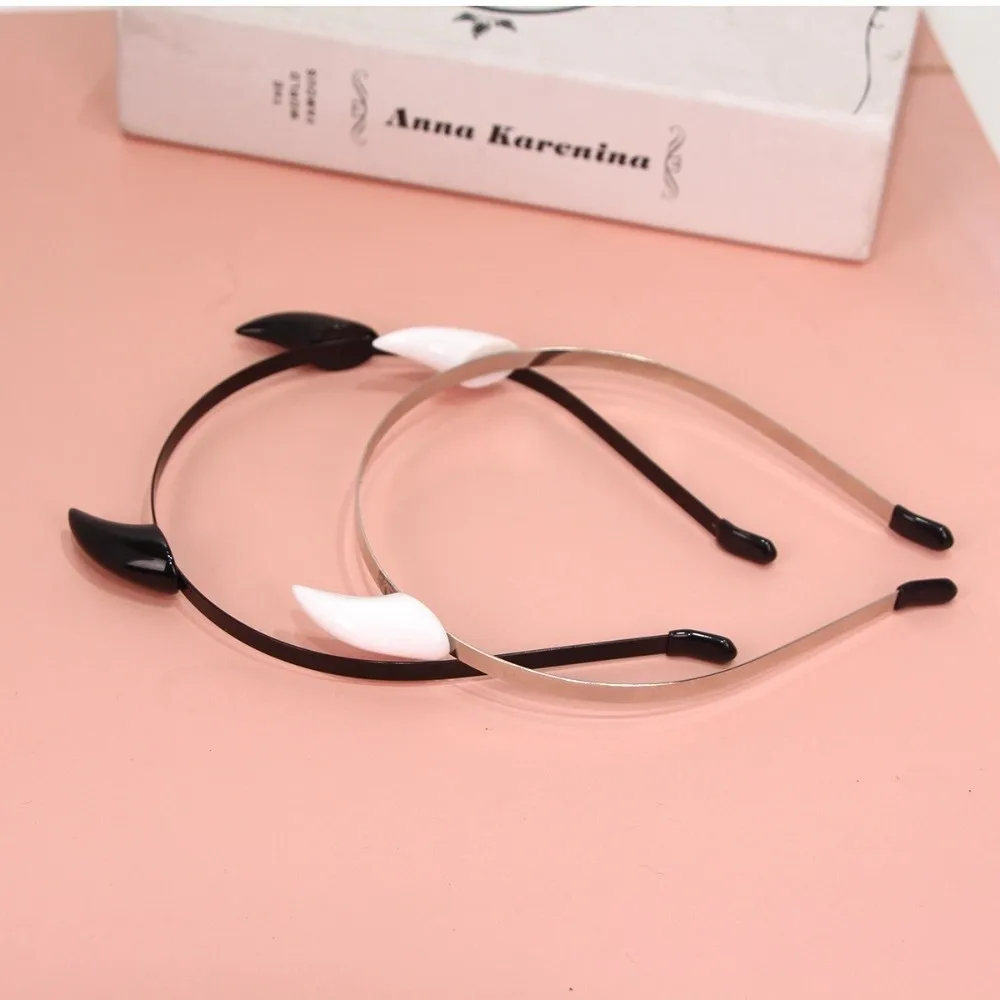 Hair Accessories Animal Devil Horn Hairband Glossy Resin Ox Horn Hair Clips Alligator-clip Lightweight Anime Headband Goth Girls