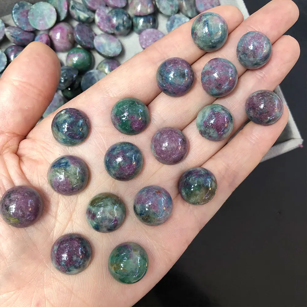 2pc/Lot Natural Stone Ruby Kyanite Crystals Crystal Stones Round Cabochon Gemstones Minerales Quartz Home Decoration DIY Decor