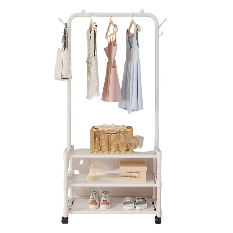 Nordic Metall Cabinet Coat Racks Standing Vertical Square Indoor Cloth Drying Rack Wheels Rangement Chaussures Hallway Furniture