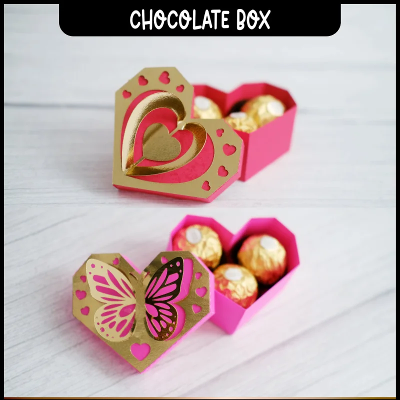 Heart-shaped Chocolate Box Metal Cutting Dies for DIY Scrapbooking Album Paper Cards Decorative Crafts Embossing Die Cuts