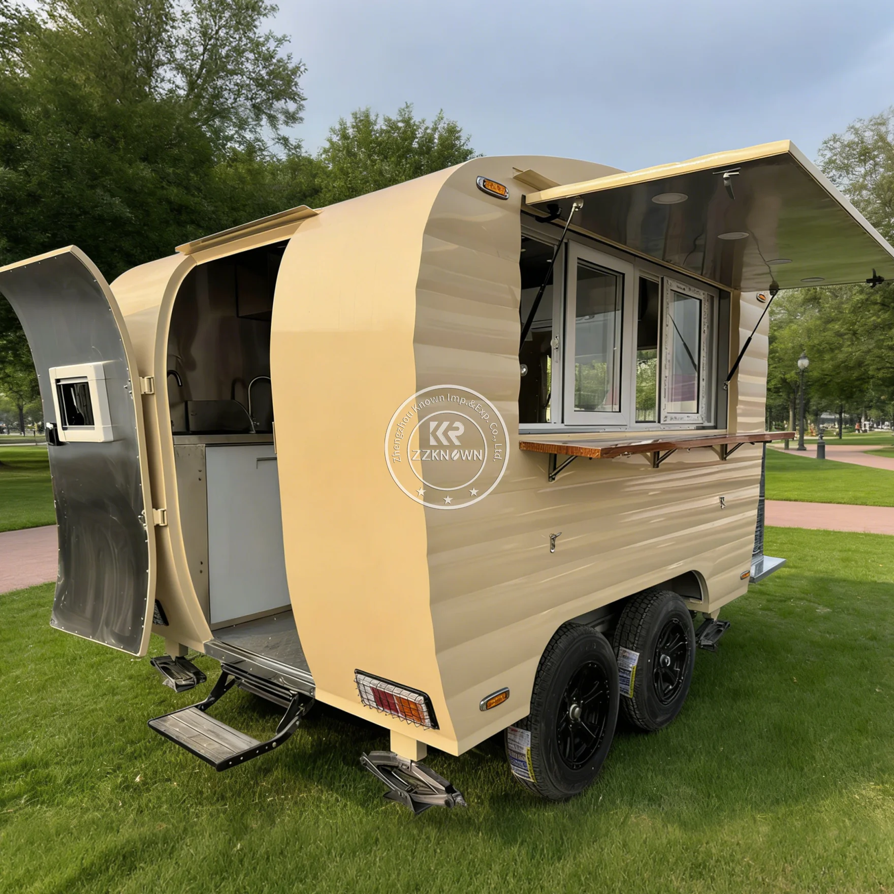 

Mobile Burger Street Kitchen Trailer Catering Truck Outdoor Hot Dog Coffee Food Truck with Stainless Steel Equipment