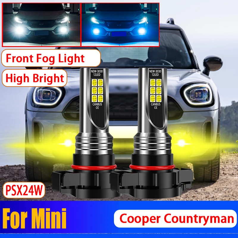 

2x Auto PSX24W LED Front Fog Lights Signal Bulbs Car H16EU 2504 Lamp For Mini Cooper Countryman Clubman 2015 2016 2017 2018 2019