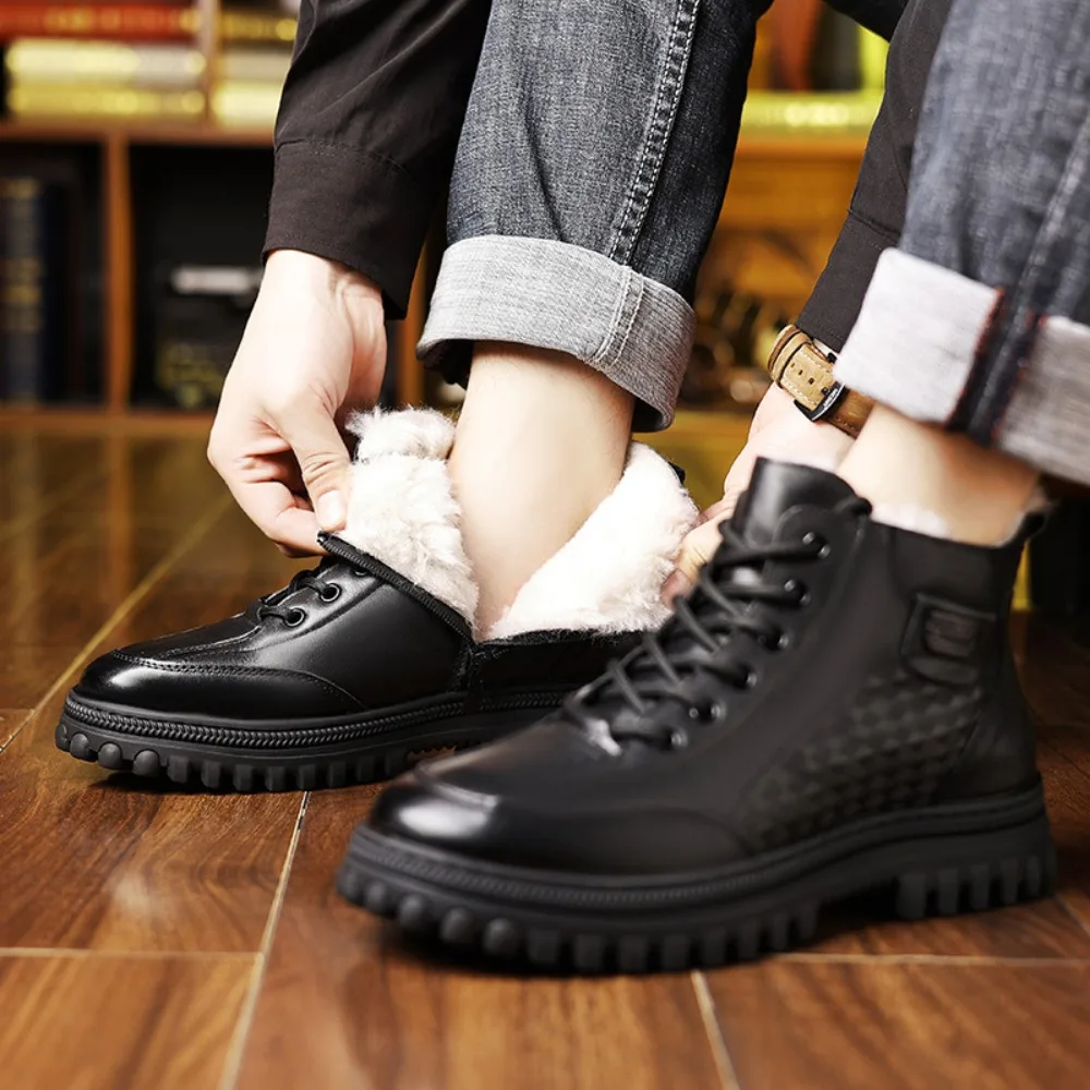 

Северо-восточная зимняя простая меховая интегрированная обувь, мужская хлопковая удобная и универсальная модная новая обувь для папы, утолщенный хлопок