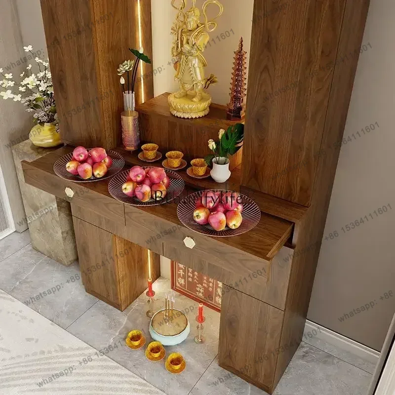 The divine position cabinet is dedicated to the simple household shrine Guanyin modern heaven and earth hall house Tibetan style