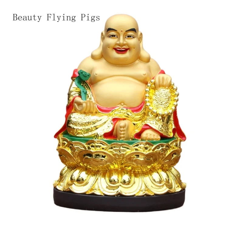 1PCS 26cm resin Maitreya Buddha ornaments for home worship office desk decoration handicrafts