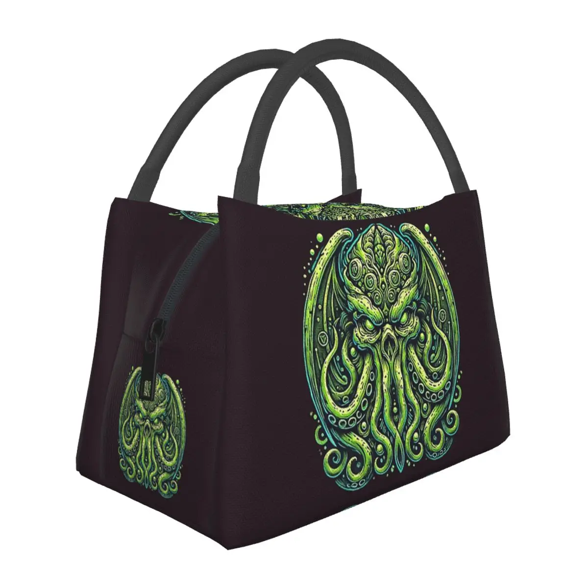 

Green Cthulhu Octopus With Tentacles And Teeth Insulated Lunch Bag Storage Food Boxes Container Cooler Thermal Lunch Box Tote