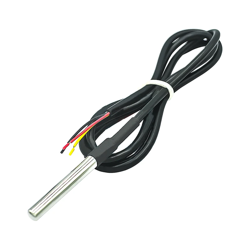 1M 2M 2.5M 3M DS18B20 Waterproof Digital Temperature Probe Temperature Sensor Stainless Steel Probe 1/2/2.5/3Meters Cable