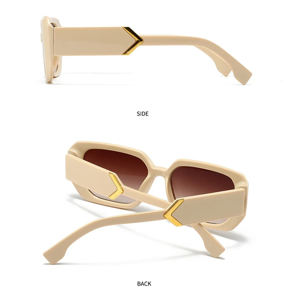 JNPCXI Ins Popular Fashion Square Arrow Design Candy Color Women Sunglasses Retro Beige Men Shades UV400 Sun Glasses